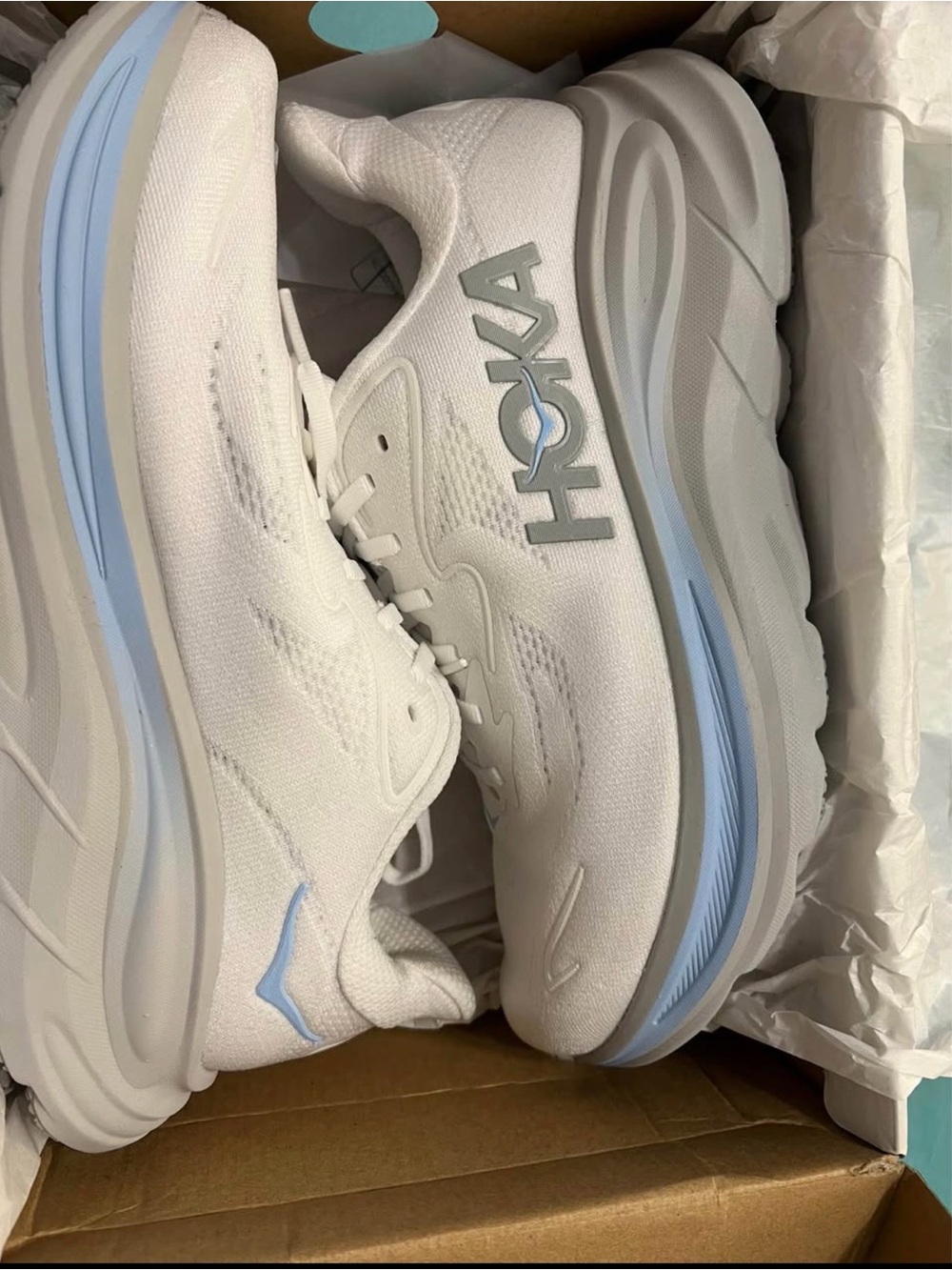 Hoka Blue and white shoes men’s 8.5